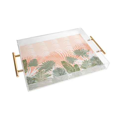 Marta Barragan Camarasa Jungle tropical plants pastel I Acrylic Tray