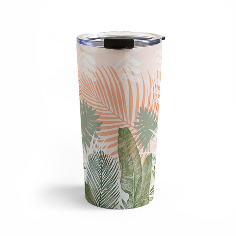 Marta Barragan Camarasa Jungle tropical plants pastel I Travel Mug