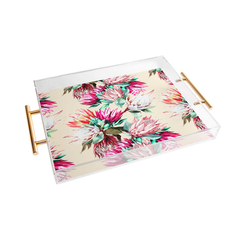 Marta Barragan Camarasa King proteas bloom 02 Acrylic Tray