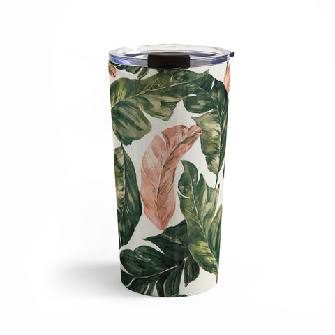 Marta Barragan Camarasa Leaf green and pink Travel Mug