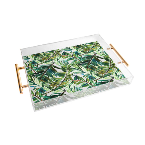 Marta Barragan Camarasa Leaf the jungle watercolor Acrylic Tray