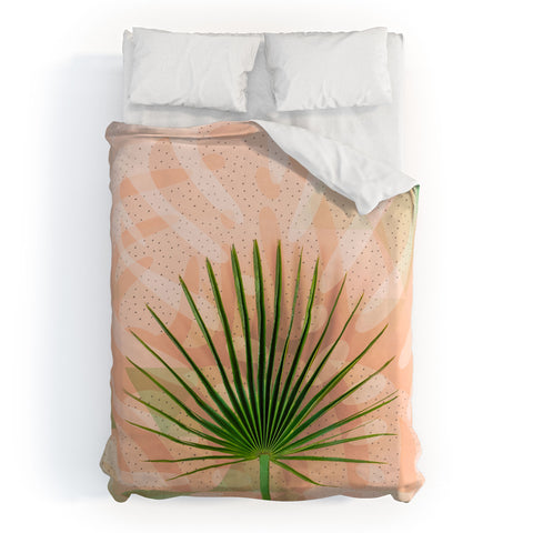 Marta Barragan Camarasa Leaf tropical pastel Duvet Cover