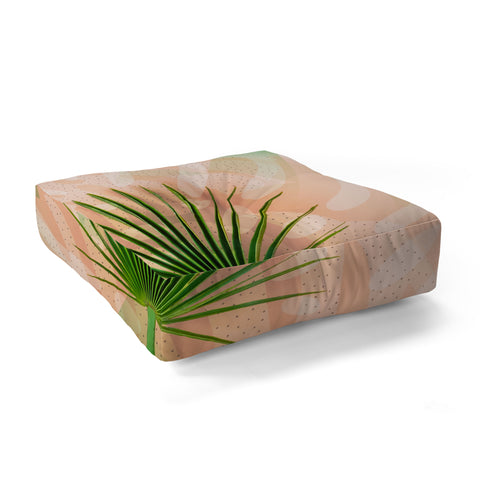 Marta Barragan Camarasa Leaf tropical pastel Floor Pillow Square