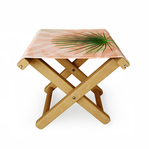 Marta Barragan Camarasa Leaf tropical pastel Folding Stool
