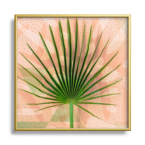 Marta Barragan Camarasa Leaf tropical pastel Square Metal Framed Art Print
