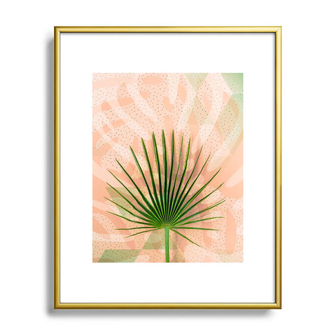 Marta Barragan Camarasa Leaf tropical pastel Metal Framed Art Print