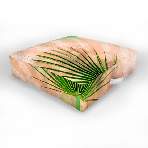 Marta Barragan Camarasa Leaf tropical pastel Outdoor Floor Cushion