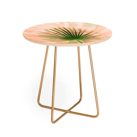 Marta Barragan Camarasa Leaf tropical pastel Round Side Table
