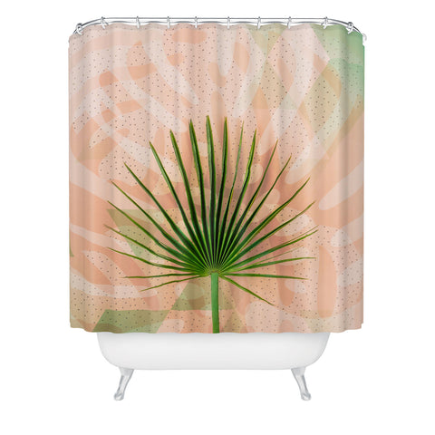 Marta Barragan Camarasa Leaf tropical pastel Shower Curtain