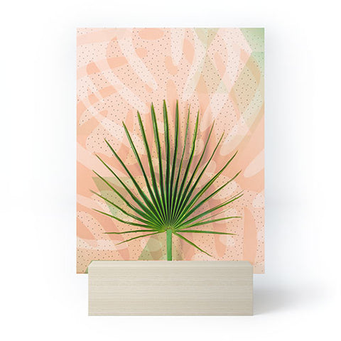 Marta Barragan Camarasa Leaf tropical pastel Mini Art Print