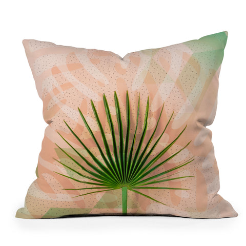 Marta Barragan Camarasa Leaf tropical pastel Throw Pillow