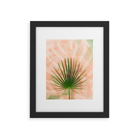 Marta Barragan Camarasa Leaf tropical pastel Framed Art Print