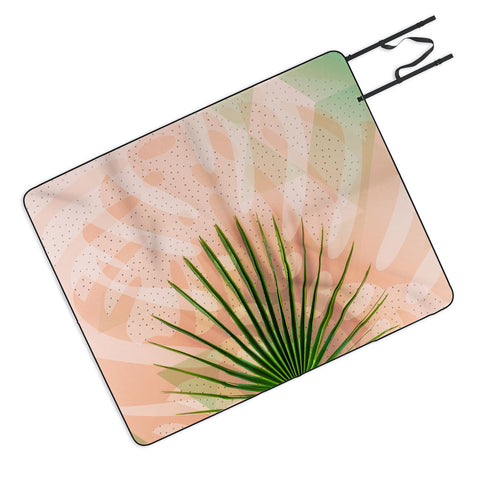 Marta Barragan Camarasa Leaf tropical pastel Picnic Blanket