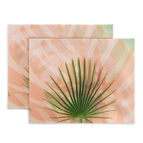 Marta Barragan Camarasa Leaf tropical pastel Placemat