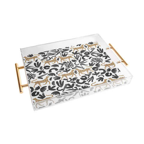 Marta Barragan Camarasa Leopards in modern nature Acrylic Tray