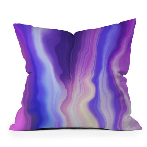 Marta Barragan Camarasa Lilac luminous strokes Outdoor Throw Pillow
