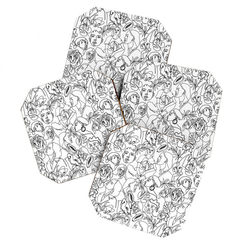 Marta Barragan Camarasa Linear feminine essence Coaster Set
