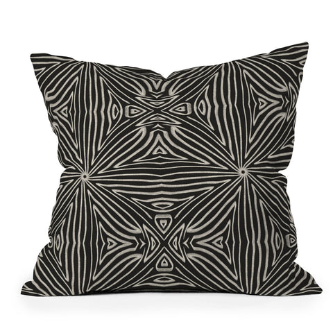 Marta Barragan Camarasa Lines BW mosaic II Outdoor Throw Pillow