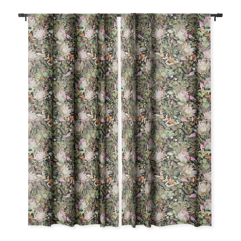 Marta Barragan Camarasa Lush bohemian proteas S Blackout Window Curtain