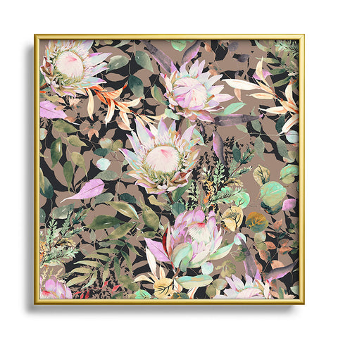 Marta Barragan Camarasa Lush bohemian proteas S Square Metal Framed Art Print