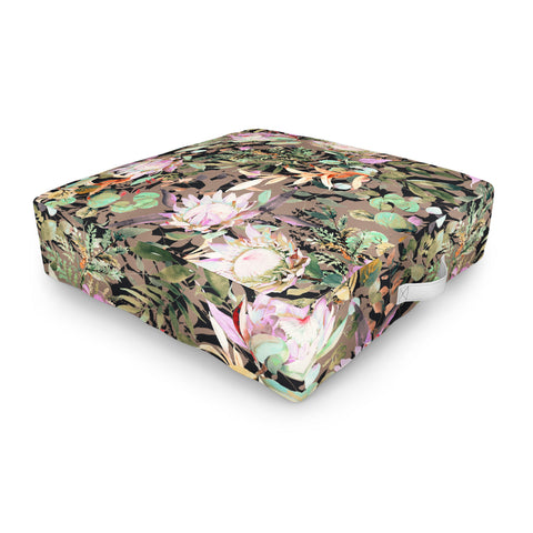Marta Barragan Camarasa Lush bohemian proteas S Outdoor Floor Cushion