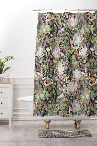 Marta Barragan Camarasa Lush bohemian proteas S Shower Curtain And Mat