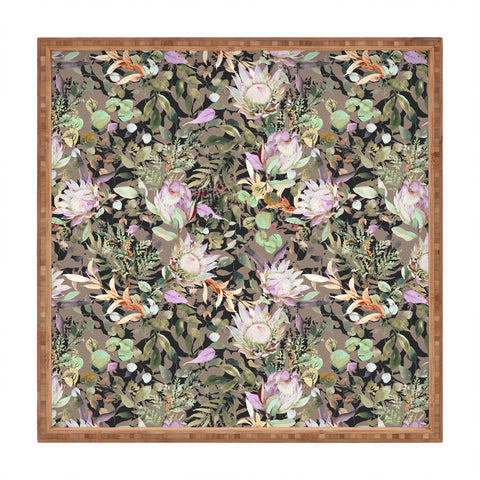 Marta Barragan Camarasa Lush bohemian proteas S Square Tray