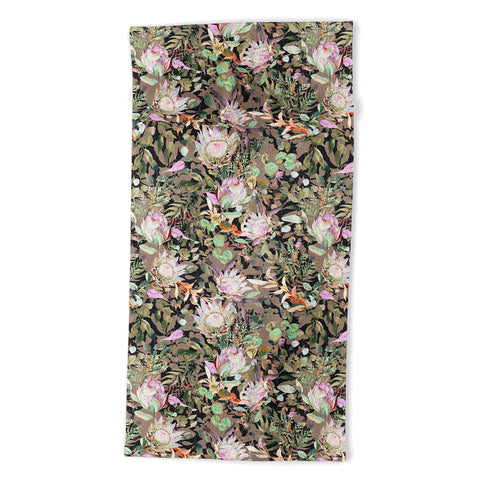 Marta Barragan Camarasa Lush bohemian proteas S Beach Towel