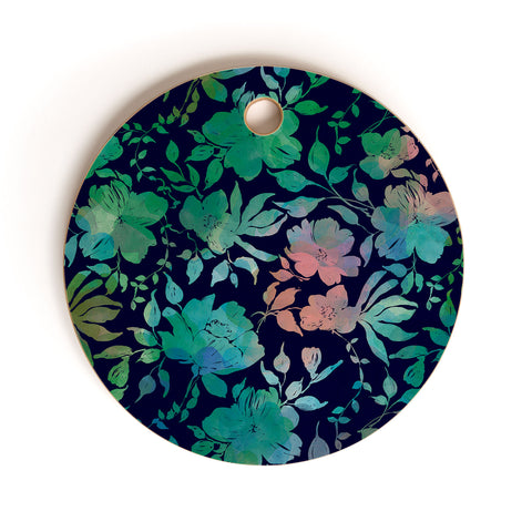 Marta Barragan Camarasa Lush Evening Botanicals Cutting Board Round