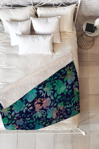 Marta Barragan Camarasa Lush Evening Botanicals Fleece Throw Blanket
