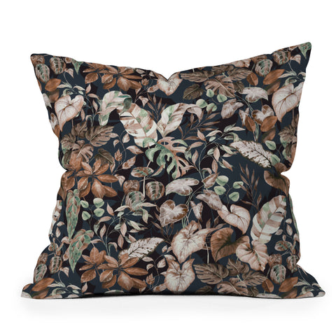 Marta Barragan Camarasa Lush vintage dark jungle II Throw Pillow
