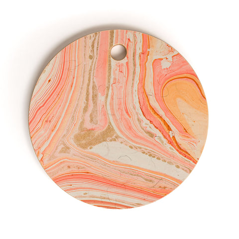 Marta Barragan Camarasa Marbled paper Cutting Board Round
