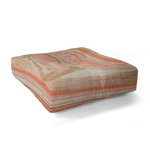 Marta Barragan Camarasa Marbled paper Floor Pillow Square