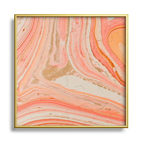 Marta Barragan Camarasa Marbled paper Square Metal Framed Art Print