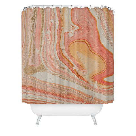 Marta Barragan Camarasa Marbled paper Shower Curtain