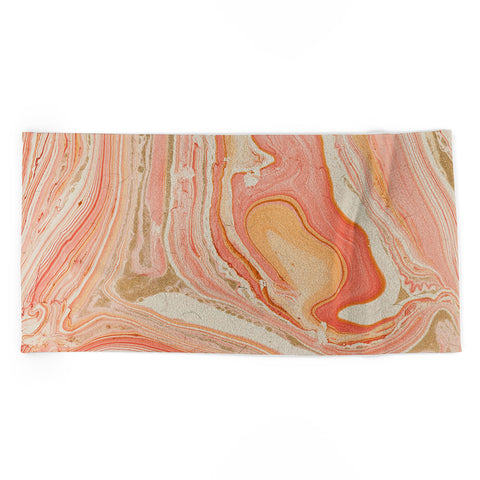 Marta Barragan Camarasa Marbled paper Beach Towel