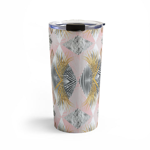 Marta Barragan Camarasa Marbled tropical geometric pattern 01 Travel Mug