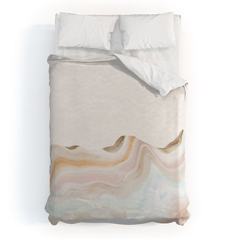 Marta Barragan Camarasa Marbling Mountains Duvet Cover