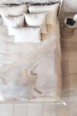 Marta Barragan Camarasa Marbling Mountains Fleece Throw Blanket