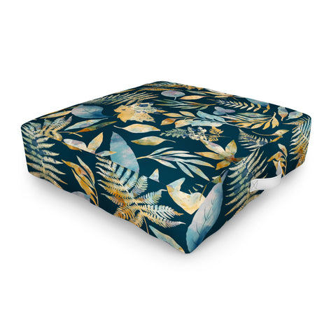Marta Barragan Camarasa Midnight foliage bliss D Outdoor Floor Cushion