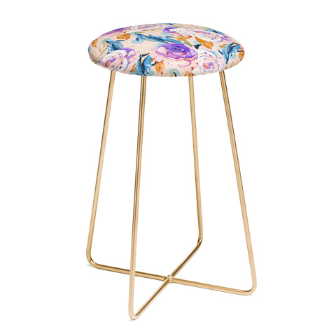 Marta Barragan Camarasa Mini dolphins in the florals P Counter Stool