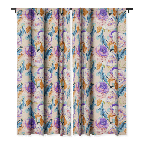 Marta Barragan Camarasa Mini dolphins in the florals P Blackout Window Curtain