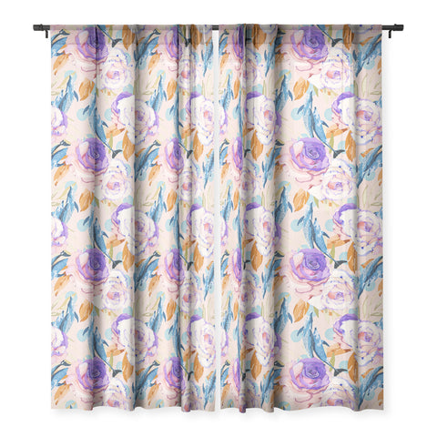 Marta Barragan Camarasa Mini dolphins in the florals P Sheer Window Curtain