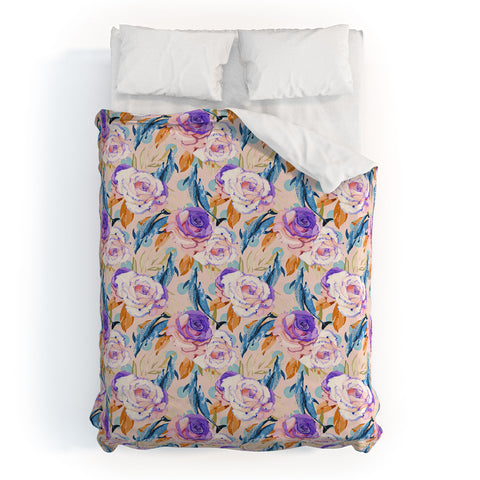 Marta Barragan Camarasa Mini dolphins in the florals P Duvet Cover