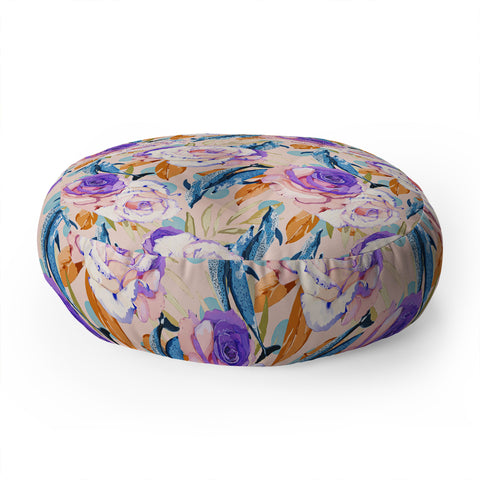 Marta Barragan Camarasa Mini dolphins in the florals P Floor Pillow Round