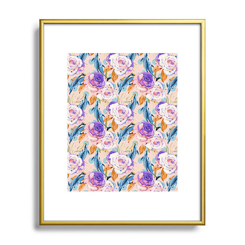 Marta Barragan Camarasa Mini dolphins in the florals P Metal Framed Art Print