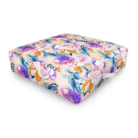 Marta Barragan Camarasa Mini dolphins in the florals P Outdoor Floor Cushion