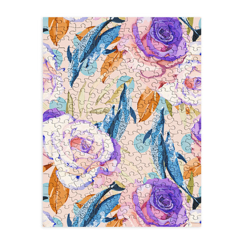 Marta Barragan Camarasa Mini dolphins in the florals P Puzzle