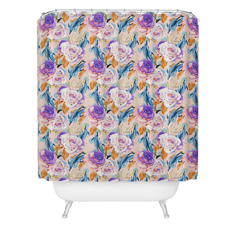 Marta Barragan Camarasa Mini dolphins in the florals P Shower Curtain