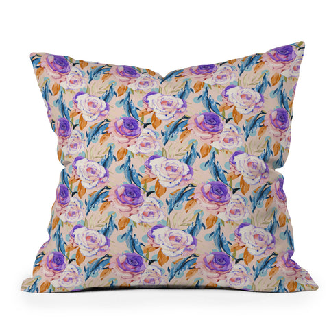 Marta Barragan Camarasa Mini dolphins in the florals P Throw Pillow
